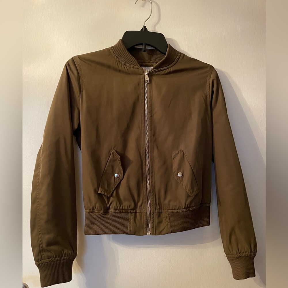 Bershka Cropped Bomber Jacket - Size S